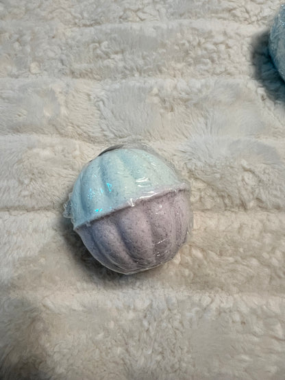 big bath bomb with a surprise sea shell inside